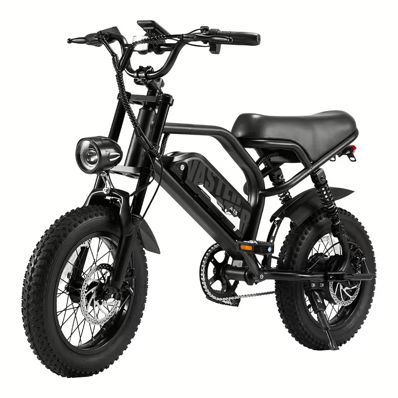 16" Tire Electric Bike for Teens & Adults, 500W 22MPH E-Bike with 45-Mile Range, 36V/12.8Ah Removable Battery, Dual Disc Brakes, Front Suspension & LCD Display, Black, Commuter Mountain Bike