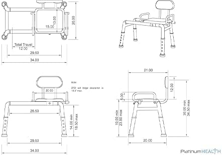Carousel Sliding Shower Chair Transfer Bench with Swivel Seat, PowerSlide Capability, Push Button Powered Travel