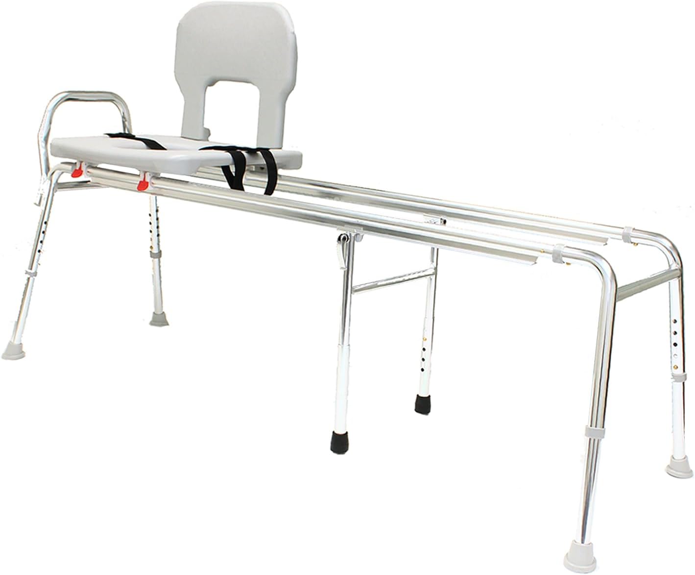 Toilet-to-Tub Sliding Transfer Bench with Cut Out, Height Adjustable, Heavy-Duty Capacity, for Safety Shower, for Elderly & Disabled