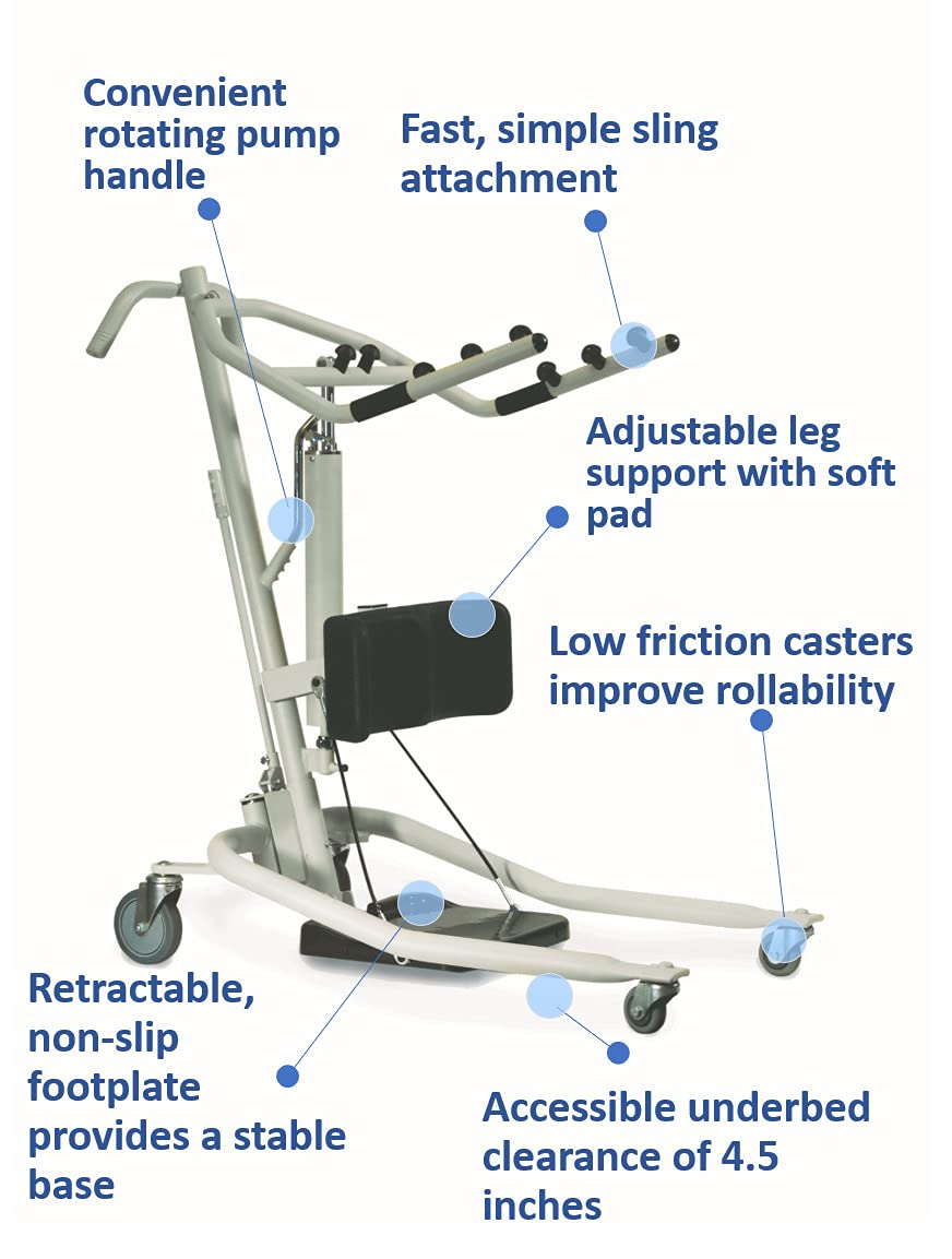 GHS350 Get-U-Up Hydraulic Sit to Stand Patient Lift, 350 lb. Weight Capacity