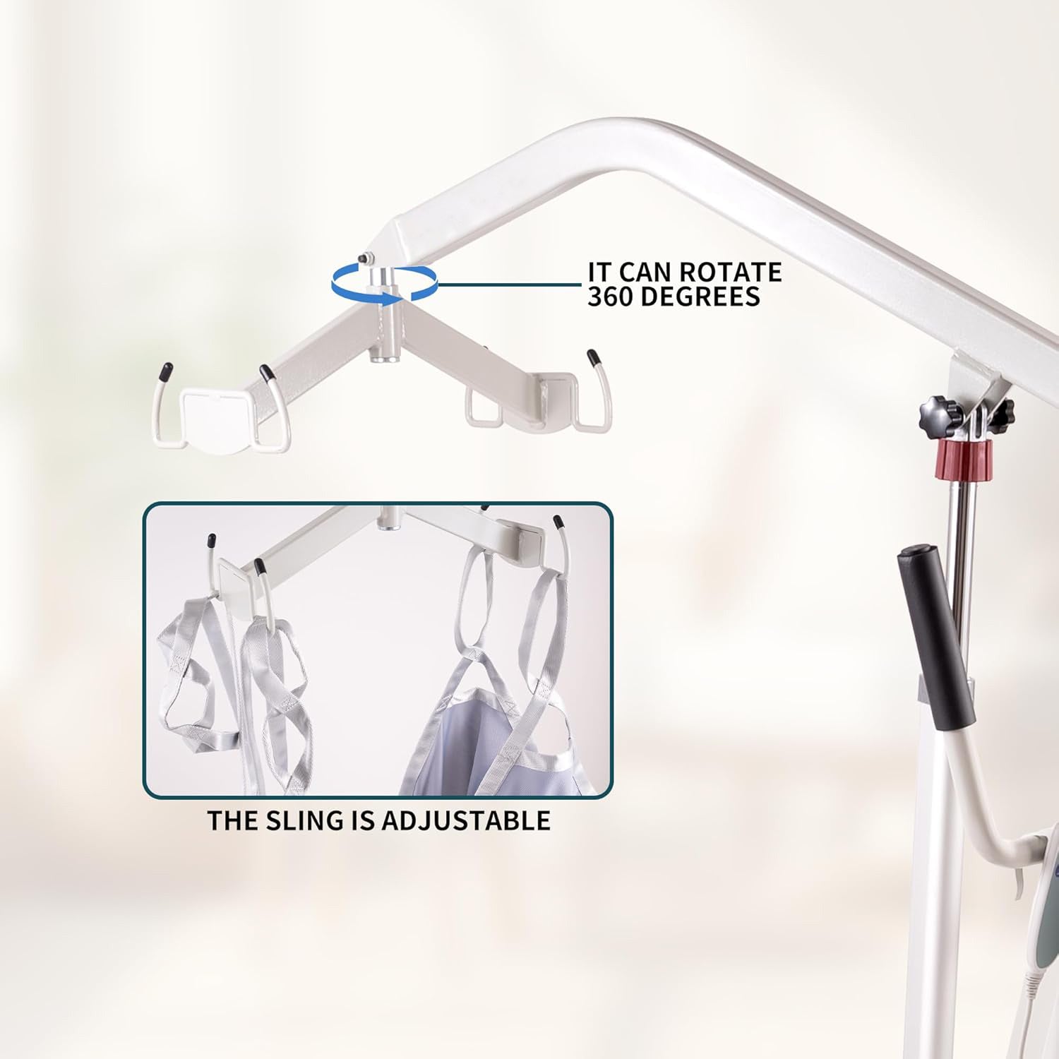 Electric Foldable Patient Lift, Full Body Foldable Patient Transfer Lift for Home Use, 400lb Weight Capacity with U-Sling, Foldable Hydraulic