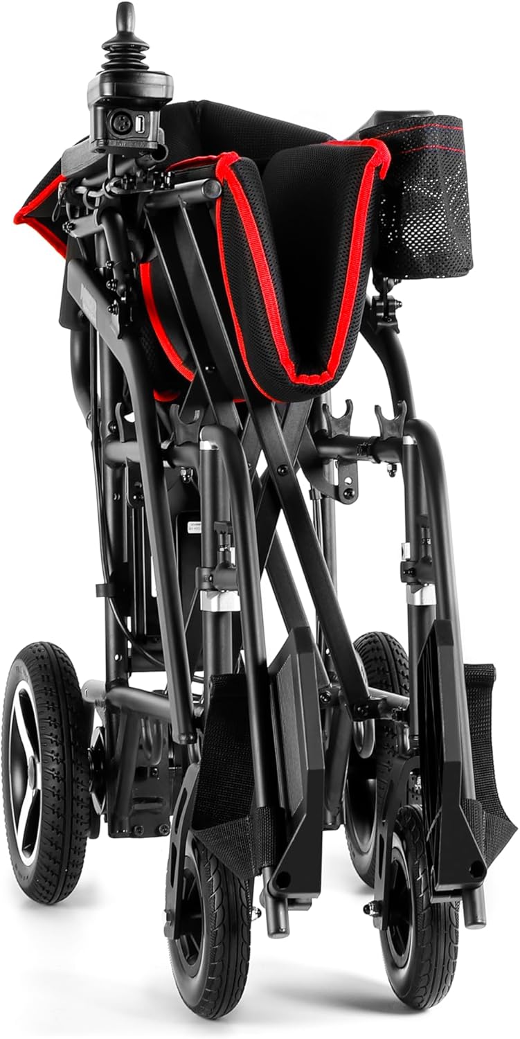 Lightweight 30lbs Foldable Sturdy Dual Motorized Powerful Magnesium Electric Wheelchair(Airplane Ready)
