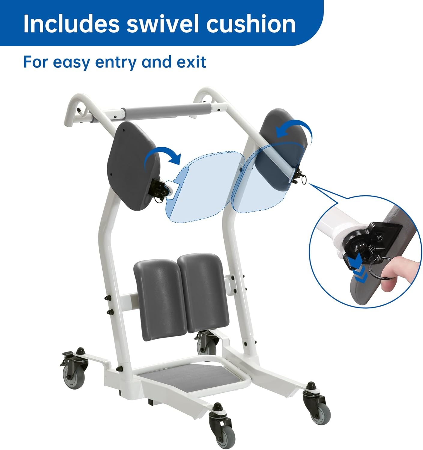 Stand Assist Patient Transport Unit, Safely Sit, Stand, Transfer & Transport, Fall Prevention Patient Transfer Lifter