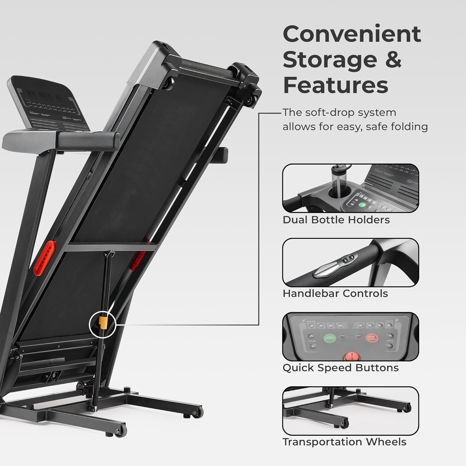 Smart WiFi Treadmills – Compact, Foldable, Portable, Under Desk & Incline Options (Manual & Auto), Brushless Motor, & Bluetooth App, LED Display, Shock Absorption