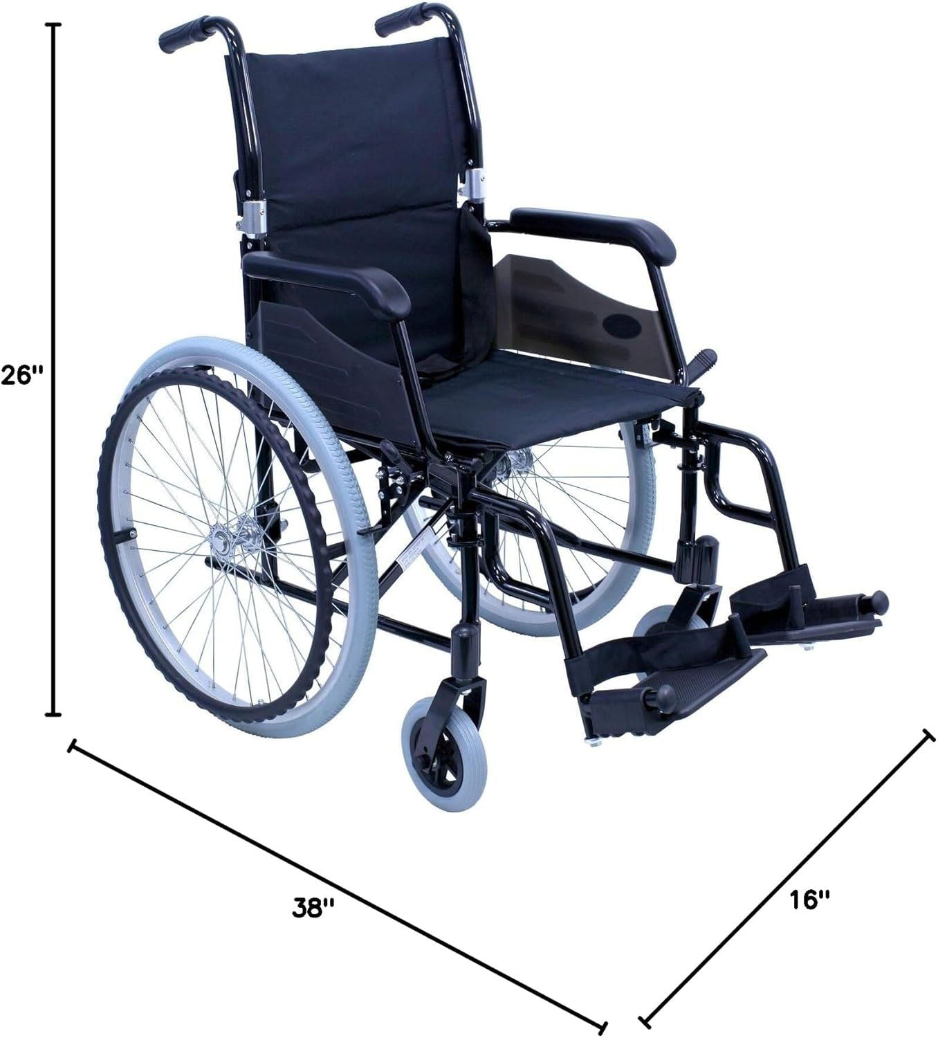 24 pounds LT-980 Ultra Lightweight Wheelchair Black