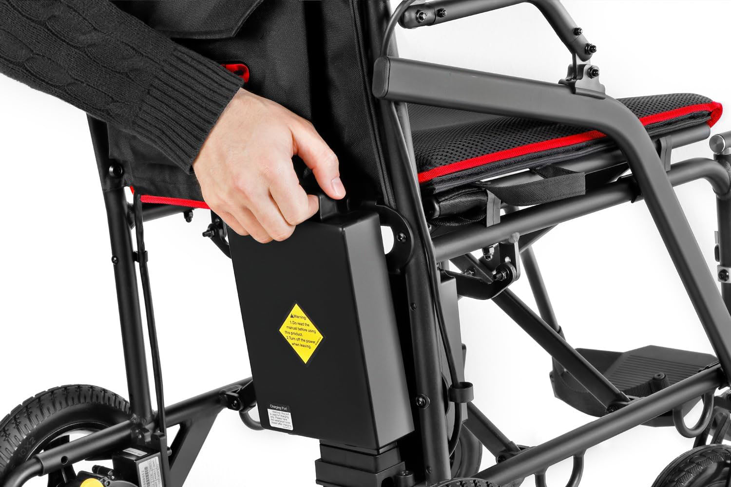 Lightweight 30lbs Foldable Sturdy Dual Motorized Powerful Magnesium Electric Wheelchair(Airplane Ready)