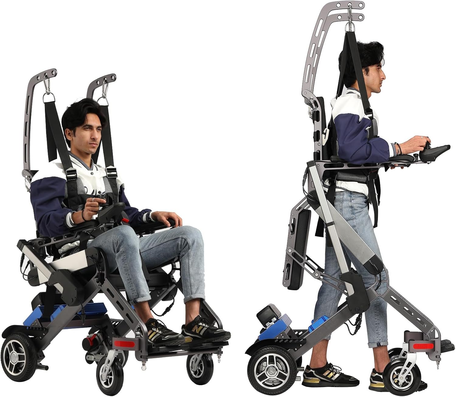 Standing Electric Wheelchair for Rehabilitation Training, Stand Up Power Physical Therapy Equipment Walking Assist Exercise Rehabilitation Device