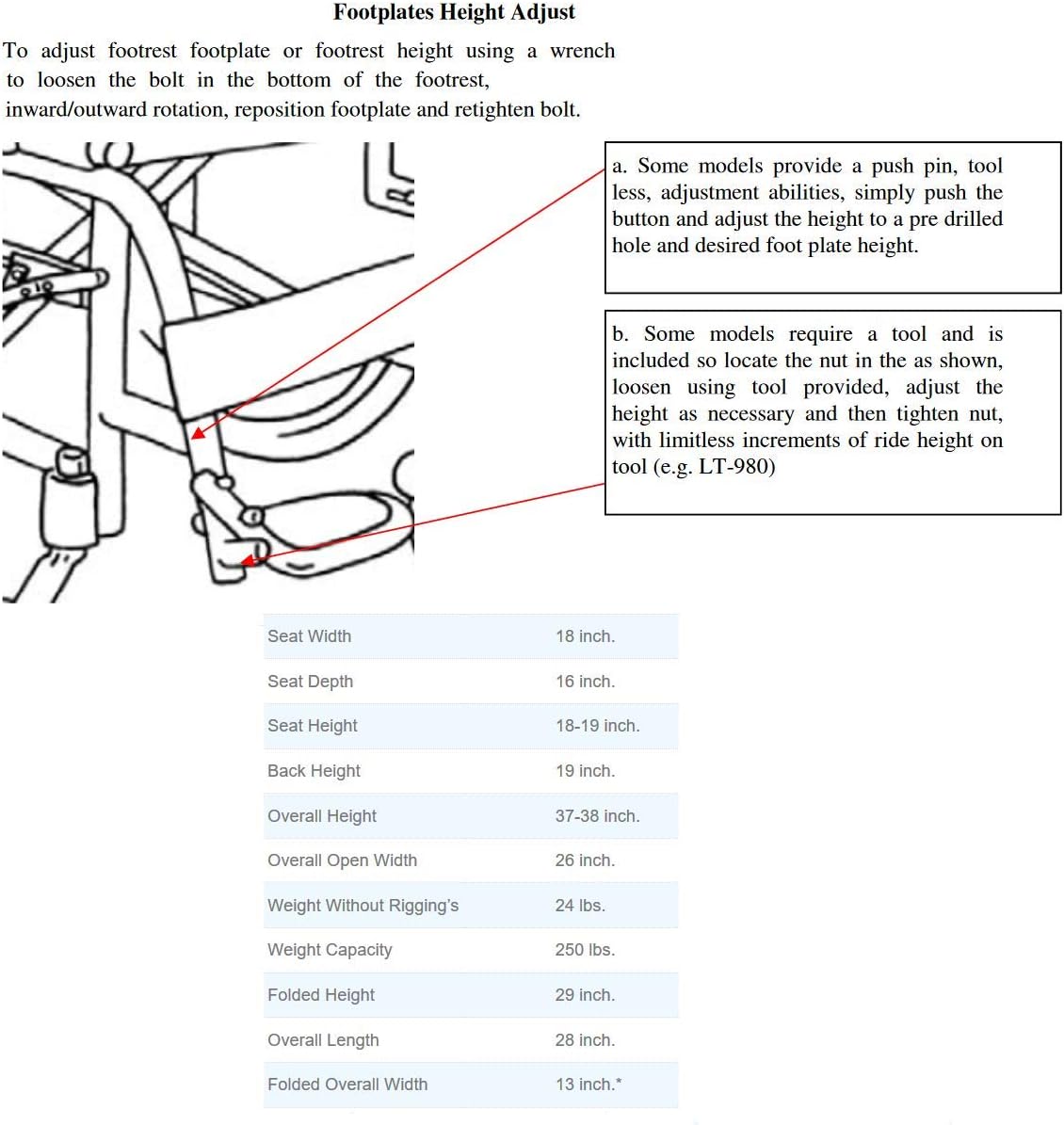 24 pounds LT-980 Ultra Lightweight Wheelchair Black