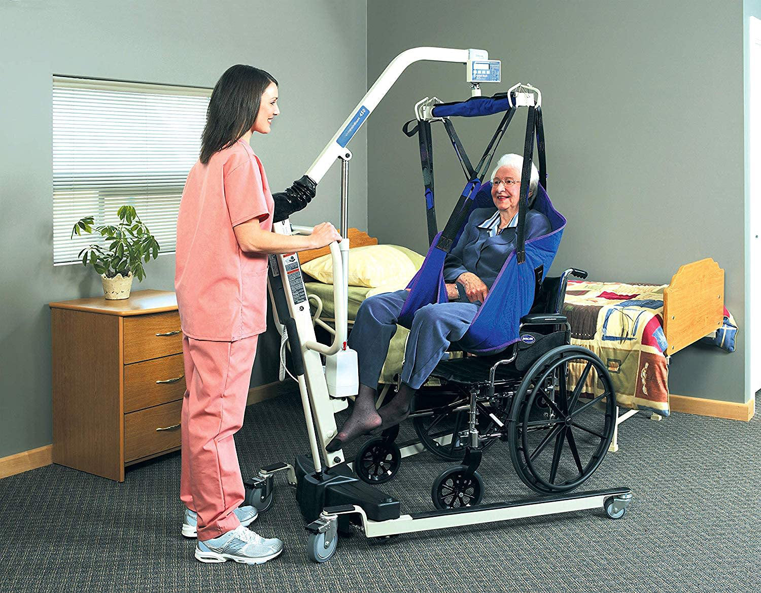 RPL450-1 Reliant Electric Patient Lift with Manual Low Base, 450 lb. Weight Capacity