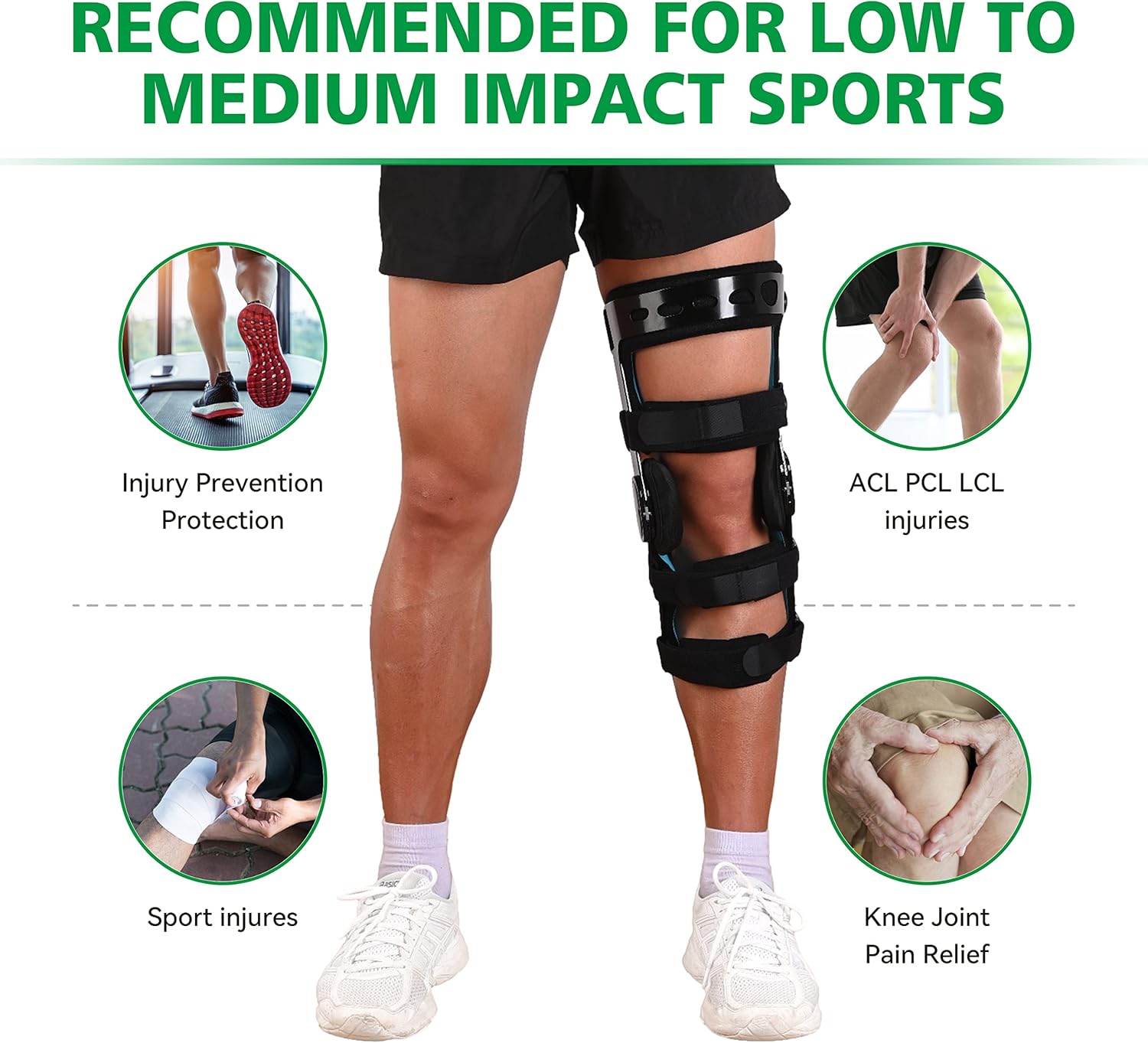 ACL Knee Brace for Ligament and Sports Injuries, Mild Osteoarthritis & for Preventive Protection from Knee Joint Pain and Degeneration