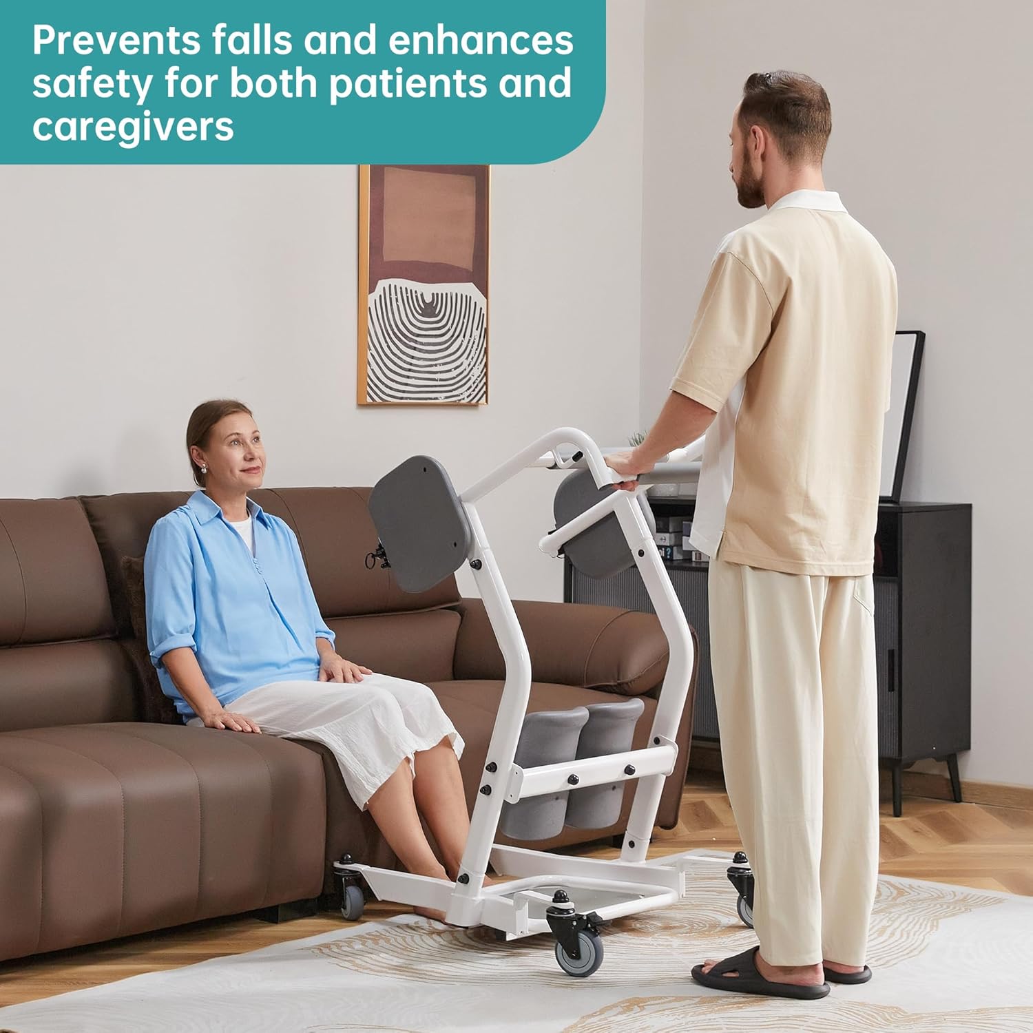 Sit to Stand Lift Patient Transport Unit for Elderly - Patient Lift for Home Care Use- 400 Pound Weight Capacity