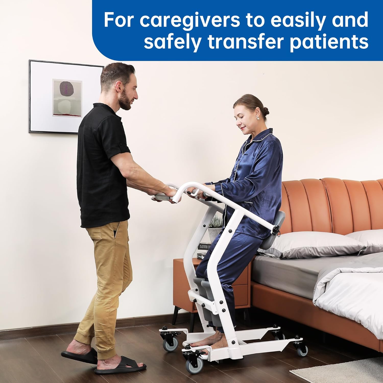 Stand Assist Patient Transport Unit, Safely Sit, Stand, Transfer & Transport, Fall Prevention Patient Transfer Lifter
