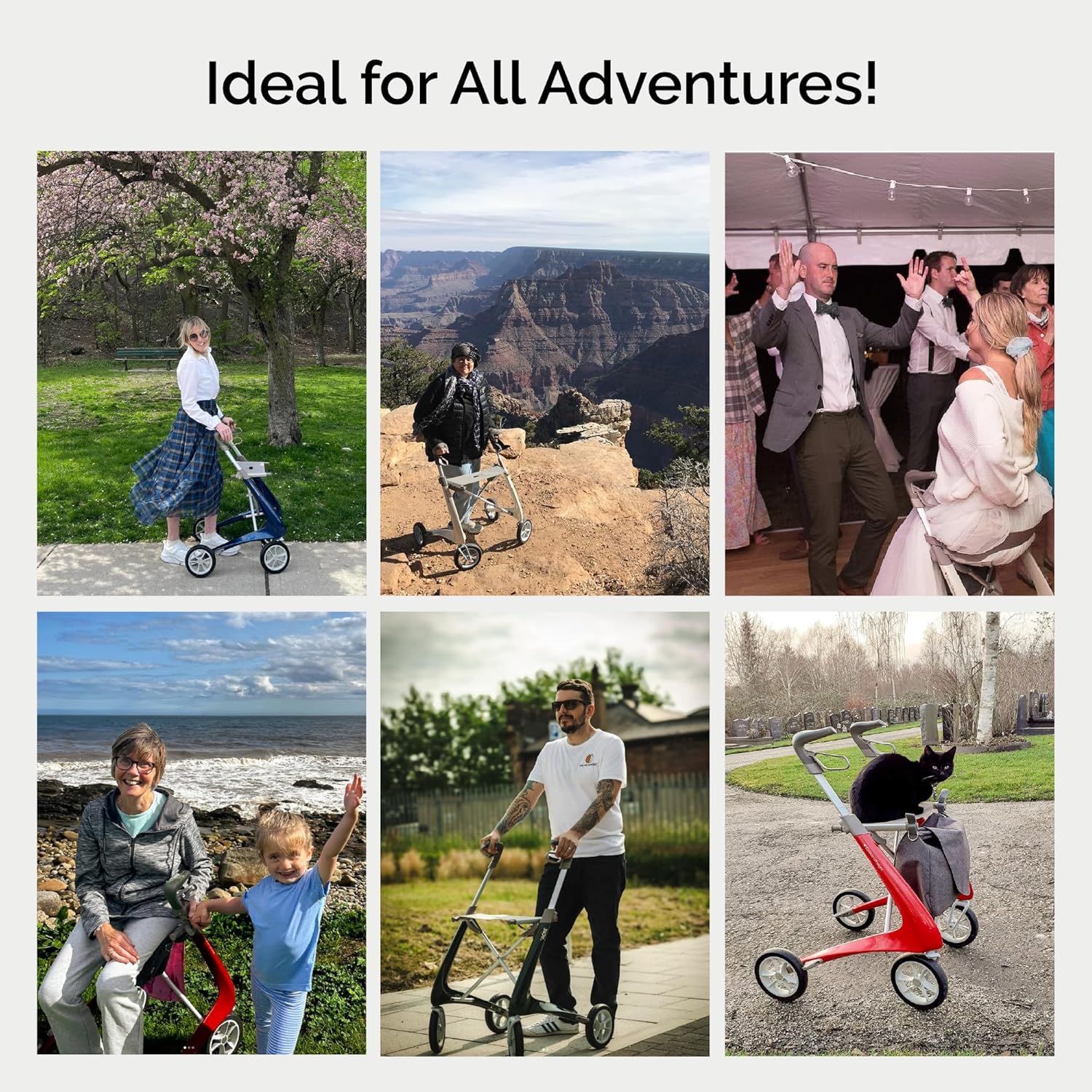 Carbon Ultralight Rollator - World's Lightest Carbon Rollator - Only 10.6 lbs/for Indoor and Outdoor Use/Foldable and Easy to Travel