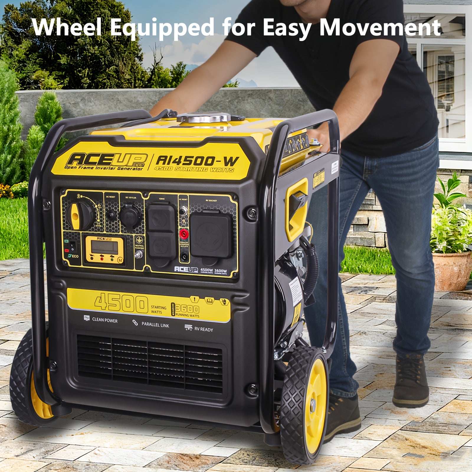 Aceup Energy 4500 Watt Gas Powered Generator, Inverter Portable Generator 223cc
