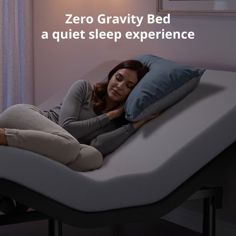 Adjustable Bed Frame, Electric Bed Base With Wireless Remote, Head And Foot Incline, Adjustable Leg Heights