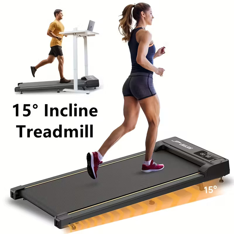 Portable Under Desk Walking Pad Treadmill, Support 2.5HP Lightweight Home Office Fitness Treadmill, 2-in