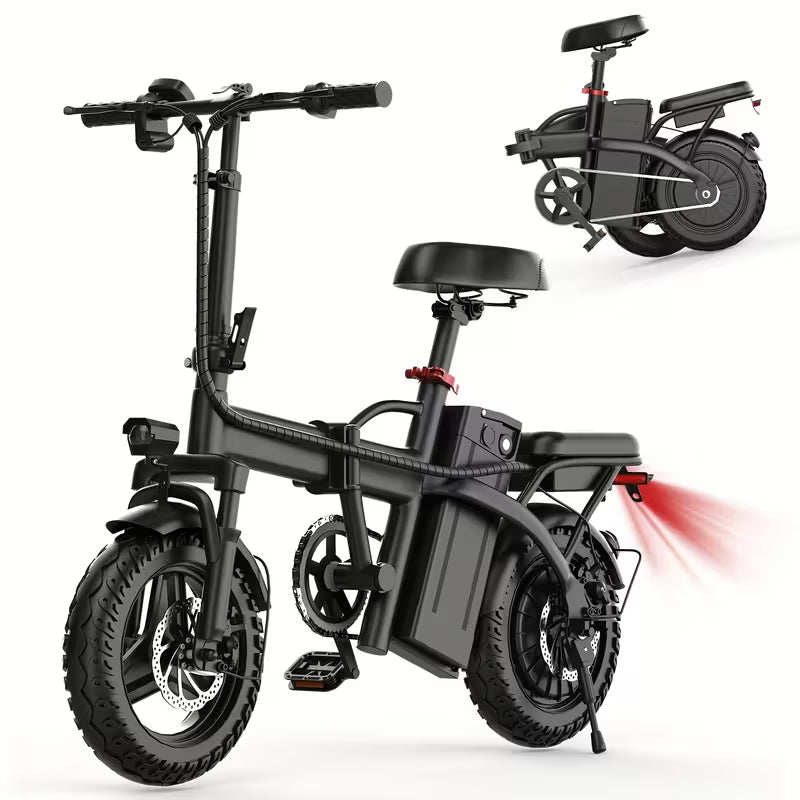 Ebikes for Adults, 500W Lightweight Folding Electric Bike for Adults, 20MPH 35Mile Long Range Commuter Electric Bicycle, 48V 10AH Removable Battery E Bike