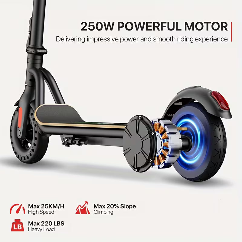Foldable Electric Scooter Only 12kg With 8" Solid Wheels, Wood Pedal, 7.8AH Battery, Supports 25km/h Max Speed, 3 Speed Modes And 18-22km Range, The Electric Motor Scooter Is A Perfect Choice For Commuters!