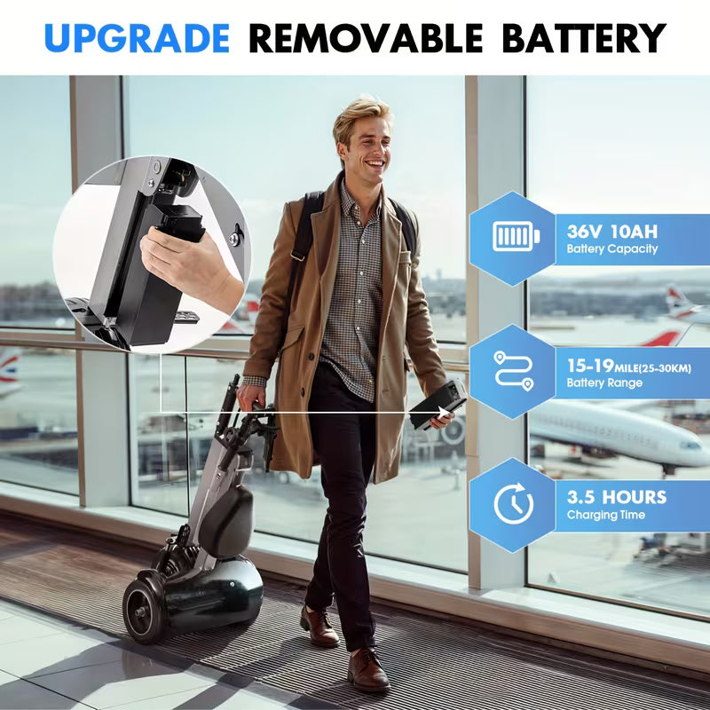 Foldable Electric Trike with Seat - Heavy-Duty adult/teen scooter, 450W Motor & Removable Battery, Upgraded Dual Suspension, Front Basket - Stable 3-Wheel Design for Commuting, Travel, Hills - Ideal for Adults & Teens, Scooter for Adults, Teenage Riding