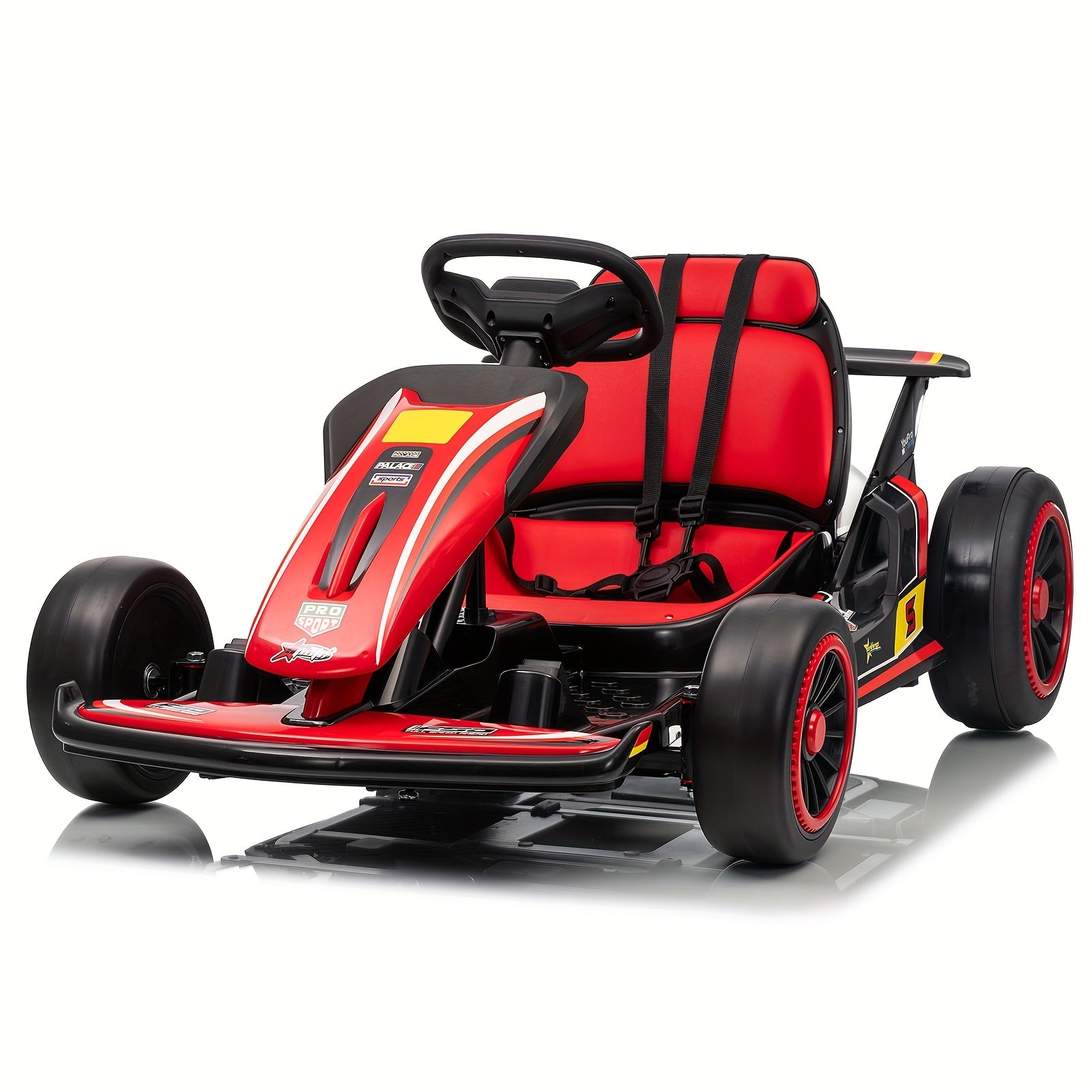 MUKIDY 24V Electric Go Kart, Drift Cart for 6- Kids Valentine'S Day Gifts, Battery Powered Outdoor Ride on Toy Electric Go Kart, with Soft Start, Music And Safety Belt
