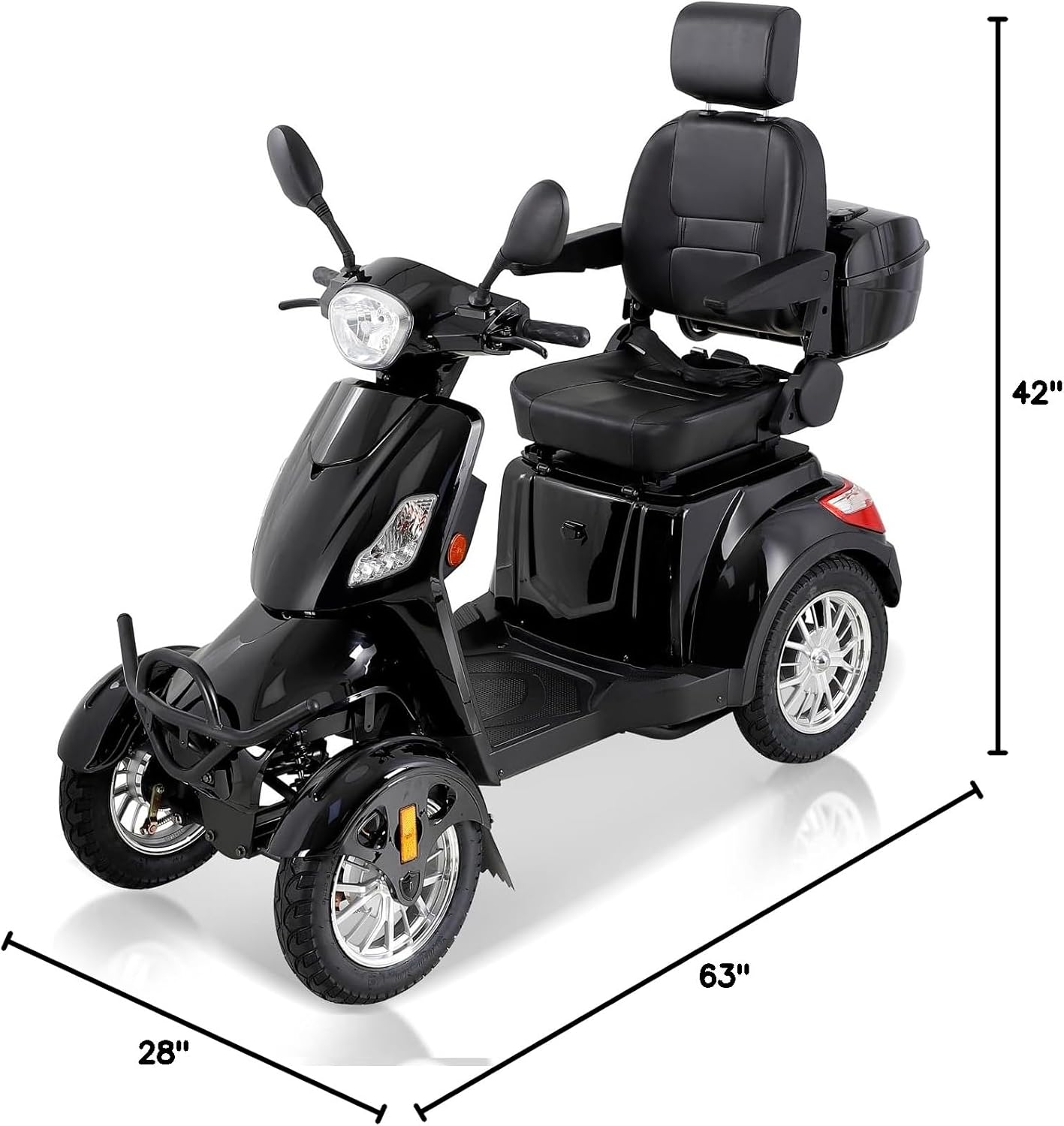 Mobility Scooters for Seniors & Adults 500lbs Capacity - 800W All Terrain Electric Powered Mobility Cart