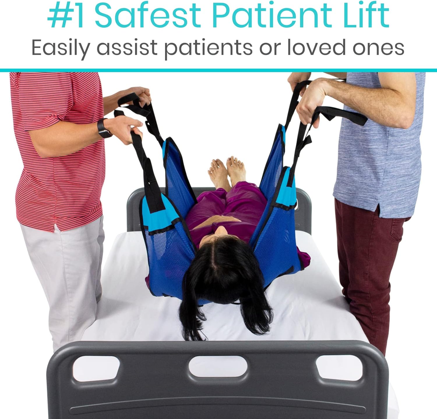 Patient Lift Sling - Full Body Mesh Sling for Showering & Home Use - Transfer Sling for Elderly & Disabled - Patient Transfer Blanket & Lift Pad Assist Device for Bed Positioning & Lifting