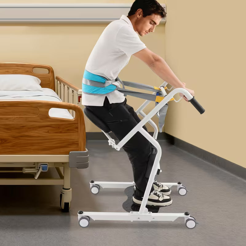 Sit to Stand Lift - Adjustable Nursing Transfer Aid - Versatile Metal Frame for Homes, Healthcare, and Public Spaces