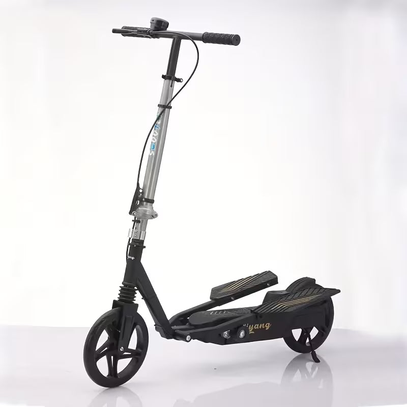 Dual-Wing Foot Pedal Scooter, Foldable Two Wheel Bicycle for Campus and Commutation, Scooter