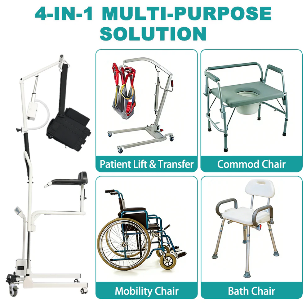 Electric Patient Lift Transfer Chair with Sling for Family Care