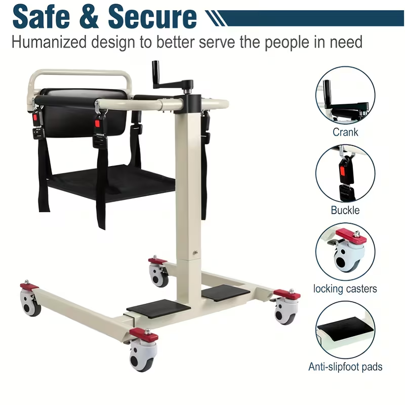 Patient Lift Transfer Chair, Patient Lift Wheelchair for Home and Car Portable Patient Lift Chair Wheelchair Lift for Home, Disabled and Elderly Nursing, Height/Width Adjust (Upgraded Backrest)