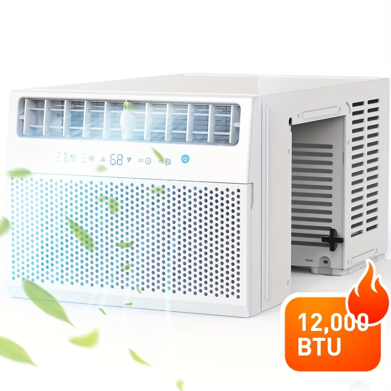12000 BTU Window Air Conditioner, 3in 1 Ac Window Unit for Room Cools Up to 450 Sq.Ft, Dehumidifier & Fan with Energy Saving Mode, 3 Fan Speeds& Quiet Operation