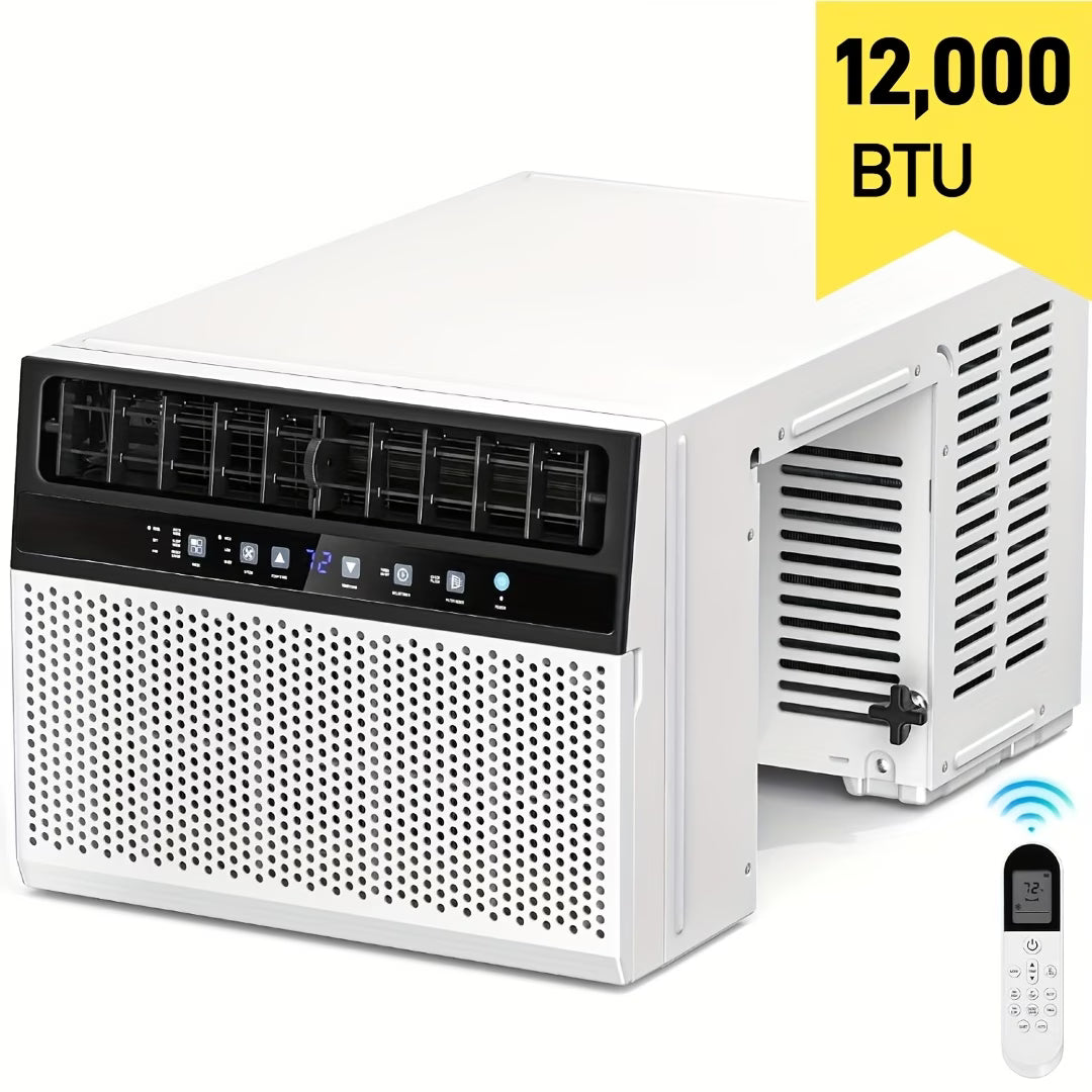 12000 BTU Window Air Conditioner, 3in 1 Ac Window Unit for Room Cools Up to 450 Sq.Ft, Dehumidifier & Fan with Energy Saving Mode, 3 Fan Speeds& Quiet Operation