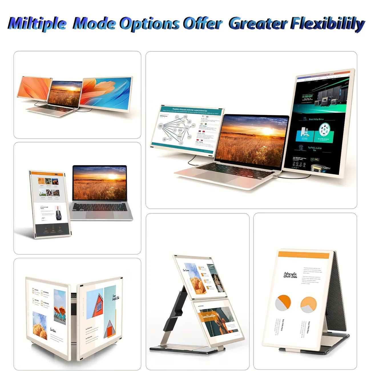 A 15.6-Inch IPS Portable Monitor with a 120% Srgb Color Gamut, This Plug-And-Play Dual-Screen Laptop Extension Is Compatible