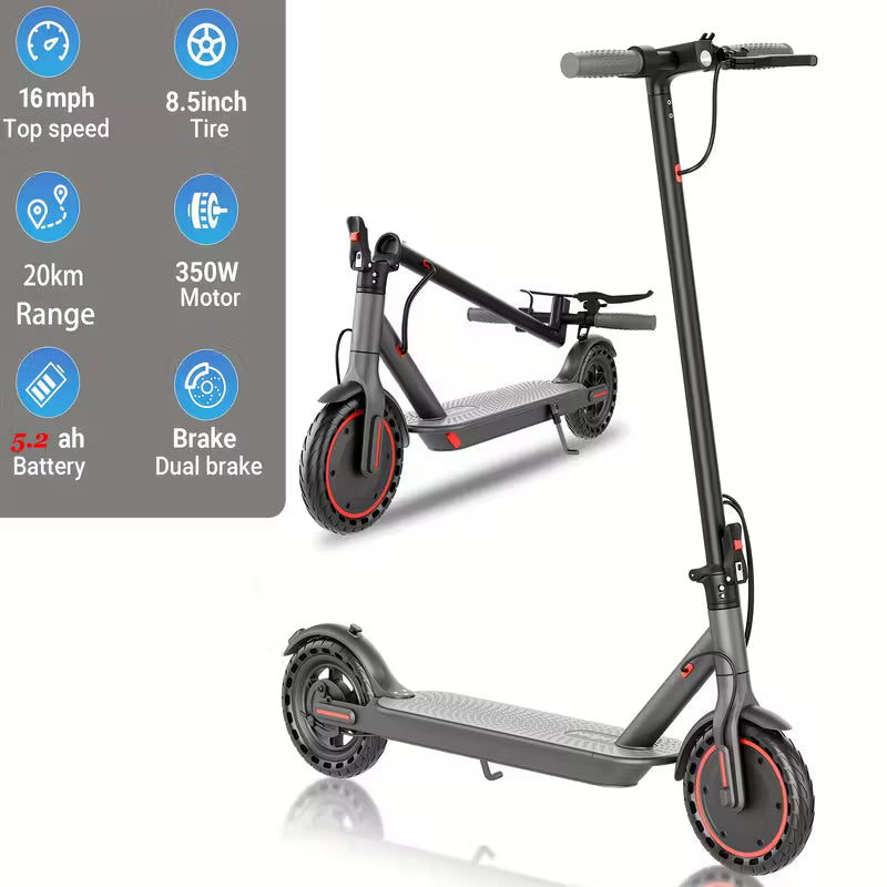 Folding Electric Scooter, 350W-500W Motor, 36V-48V Battery, With 8.5-14inches Anti-skid Solid Tires, Scooter Electric