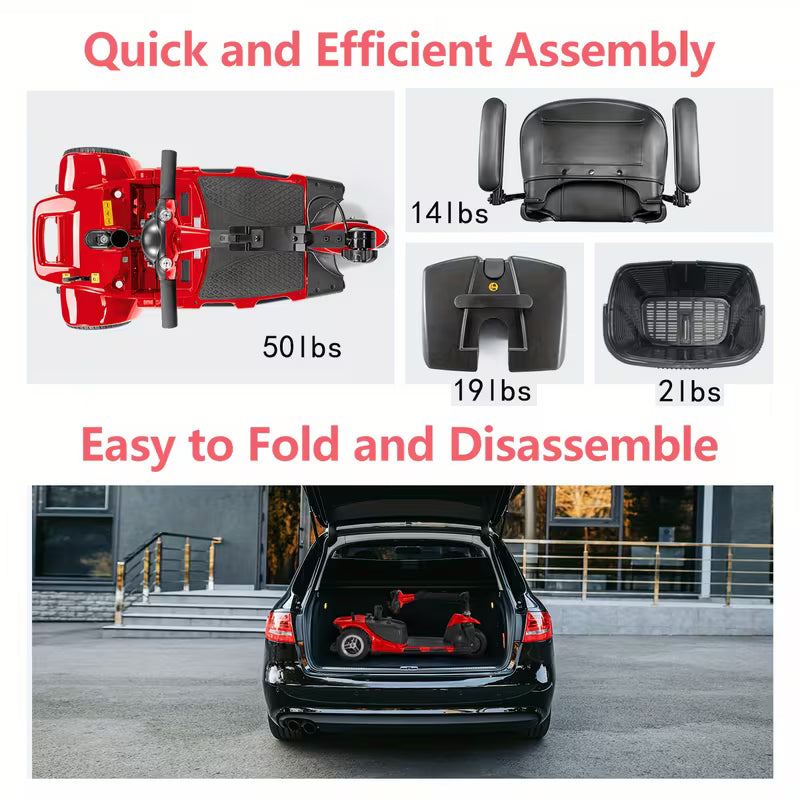 3-Wheel Folding Electric Mobility Scooter | 12-Mile Long Range, 110-130V Plug-in, 24V 1.5A, Aluminum Alloy Frame, Ergonomic Handlebars & Comfortable Seat for Seniors, Adults - Sleek Mobility Aid, Durable Construction