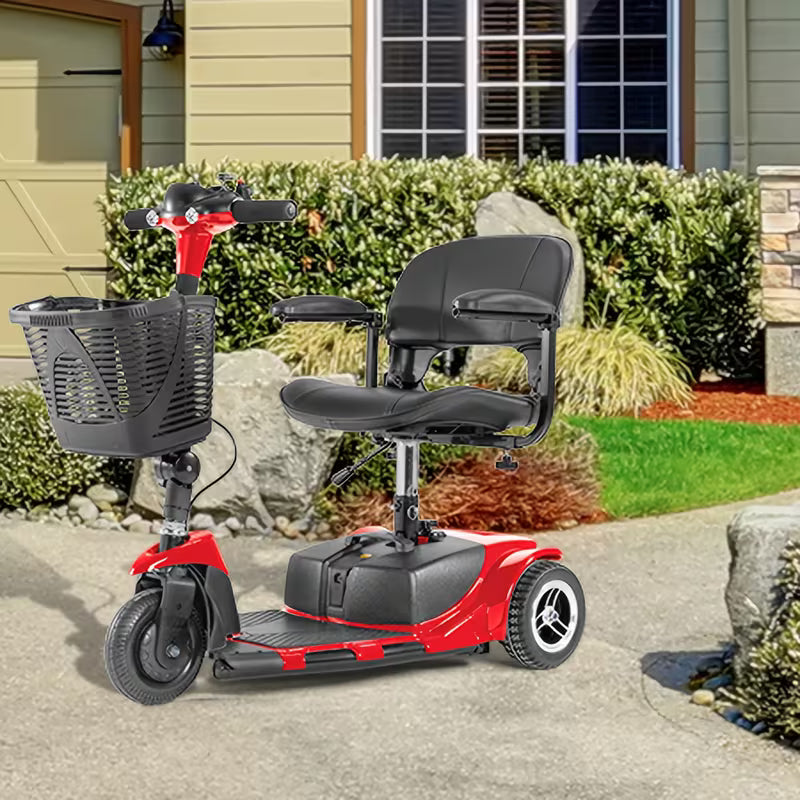 3-Wheel Folding Electric Mobility Scooter | 12-Mile Long Range, 110-130V Plug-in, 24V 1.5A, Aluminum Alloy Frame, Ergonomic Handlebars & Comfortable Seat for Seniors, Adults - Sleek Mobility Aid, Durable Construction