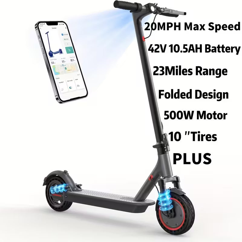 Folding Electric Scooter, 350W-500W Motor, 36V-48V Battery, With 8.5-14inches Anti-skid Solid Tires, Scooter Electric