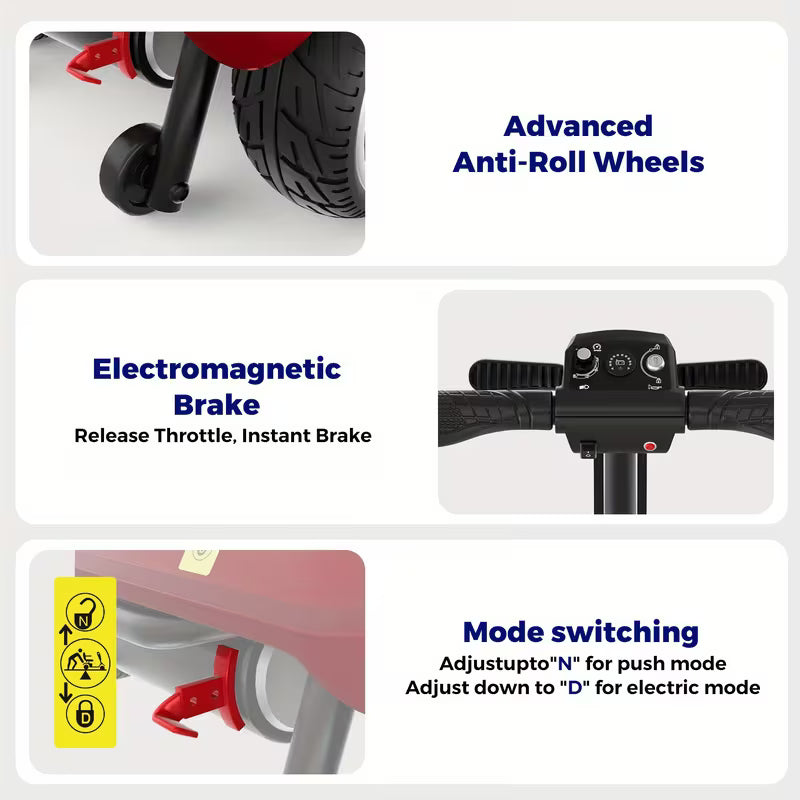 350W All-Terrain Electric Mobility Scooter with Lights - 2x10AH Lithium Battery, Electromagnetic Brake, 300Lbs