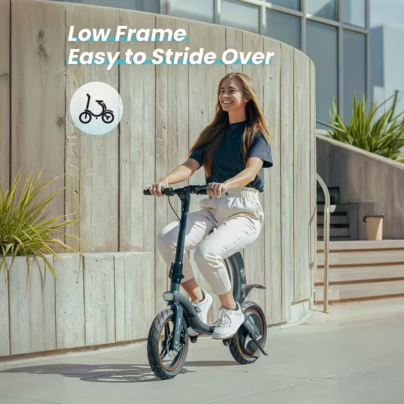 350W Motor 10.4AH Lithium Battery Aluminum Alloy Foldable With Seat Type C Design 14-inch Electric Scooter LED Light 20km/h Rear Drive Front Disc Brake Commuter Home Suitable For Many Occasions Holiday Gifts