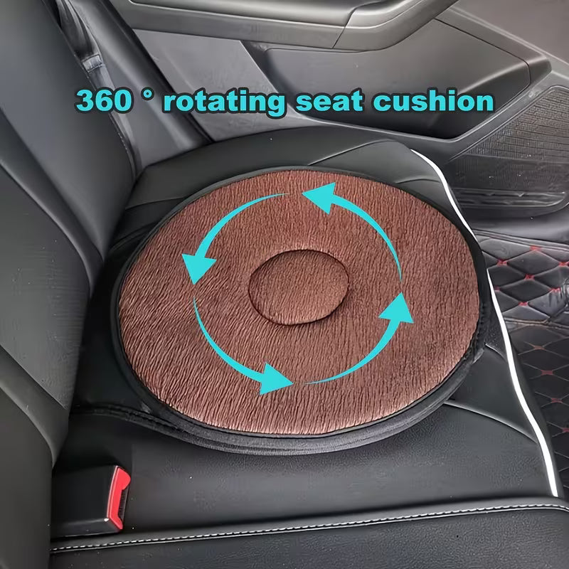 360° Rotating Car Seat Cushion - Sponge Filling, Anti-Slip Base, 360° Rotating Mechanism, Lightweight & Portable Design for Elderly, Pregnant Women