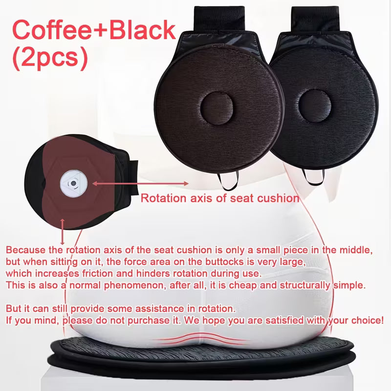 360° Rotating Car Seat Cushion - Sponge Filling, Anti-Slip Base, 360° Rotating Mechanism, Lightweight & Portable Design for Elderly, Pregnant Women