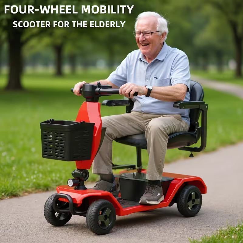 4-Wheel Electric Scooter with 380W Motor, 24V 12Ah Battery
