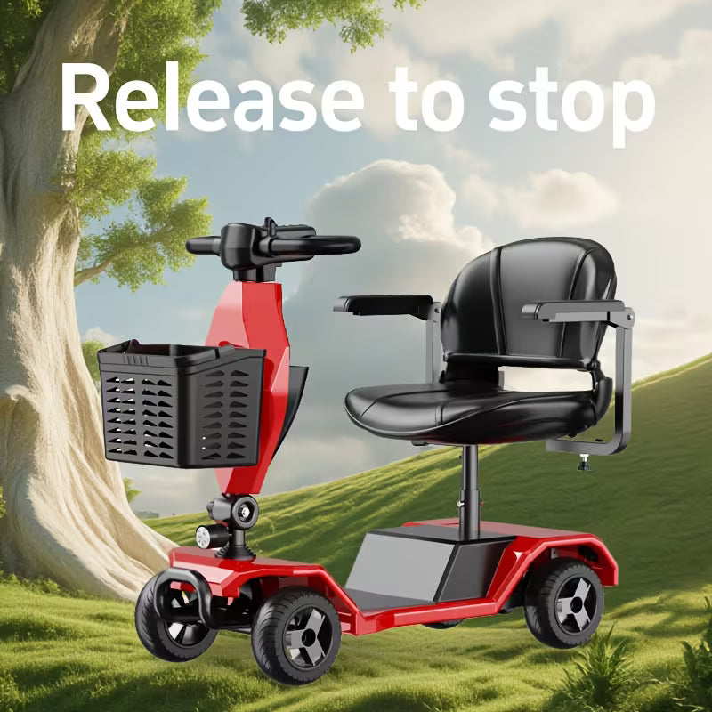 4-Wheel Electric Scooter with 380W Motor, 24V 12Ah Battery