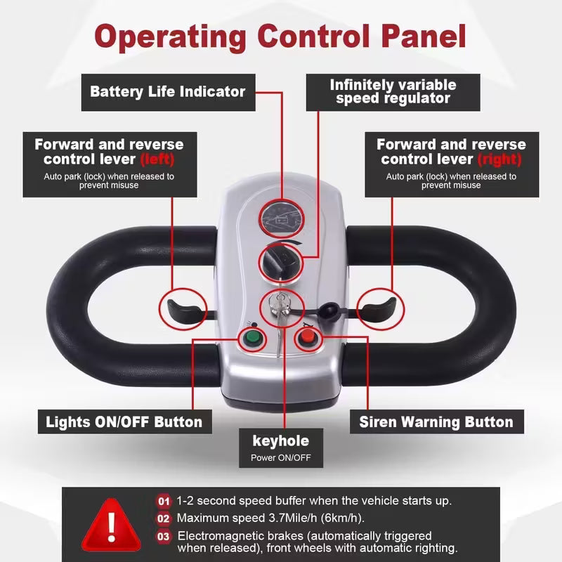 4-Wheel Heavy-Duty Foldable Electric Mobility Scooter for Seniors