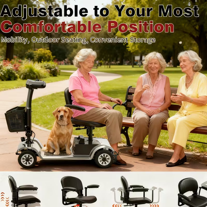 4-Wheel Heavy-Duty Foldable Electric Mobility Scooter for Seniors