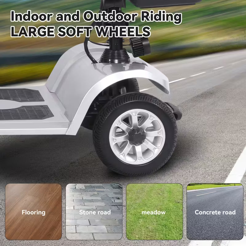4-Wheel Heavy-Duty Foldable Electric Mobility Scooter for Seniors