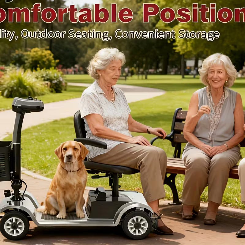 4-Wheel Heavy-Duty Foldable Electric Mobility Scooter for Seniors