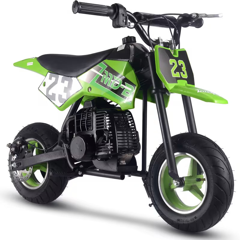 [Mini Dirt Bike] 2 Stroke Mini 50CC Gas Dirt Bike DB1 Model | Off-Road Tire, Shocks, Pull Start, Oil Mixed Required, Support Up to 130lbs, Top Speed: 20 Mph