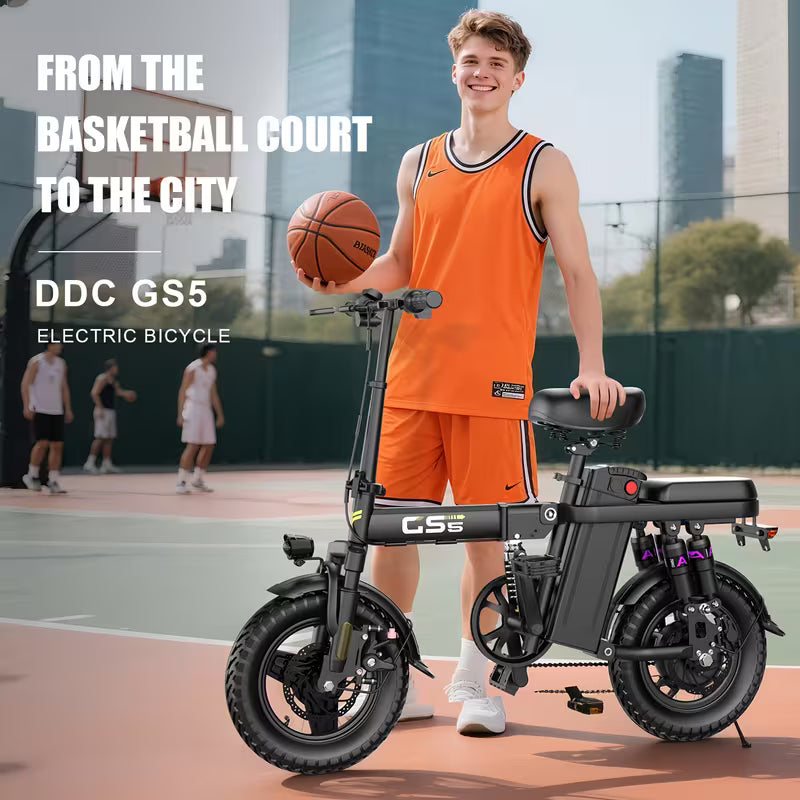 500W Electric Bike For Adults, 20MPH Full Shock Absorption Comfortable Riding, 48V8AH/10AH15AH/17.5AH, 10-35Miles Folding Ebike