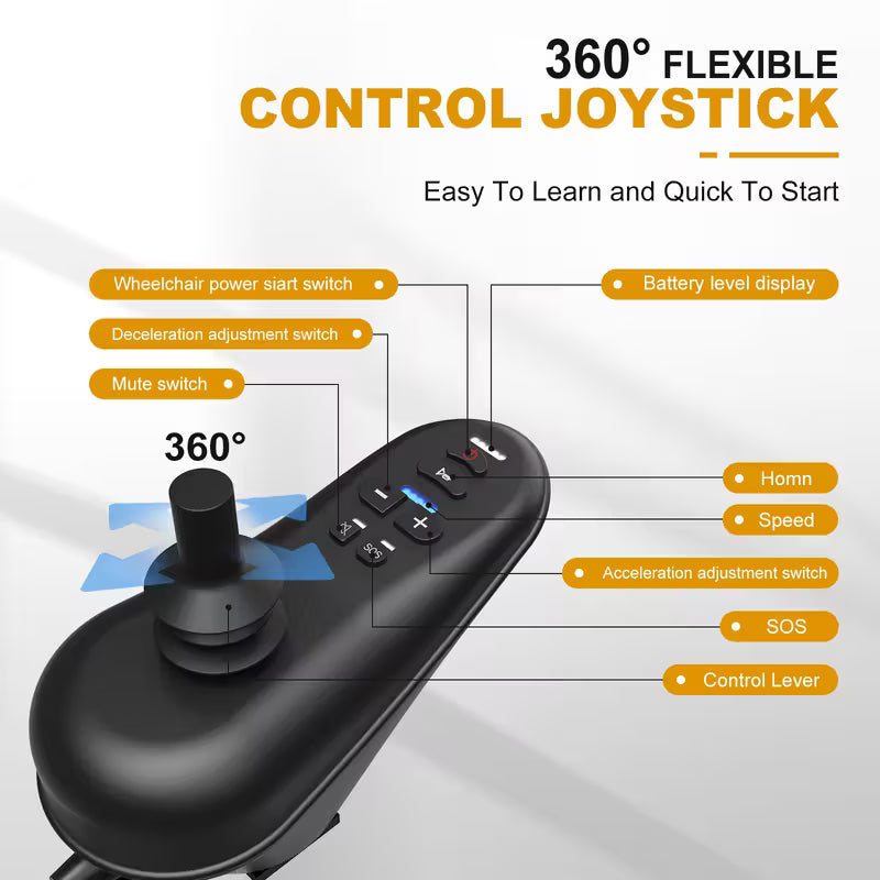 500W Foldable Electric Wheelchair – Thick One-Piece Back Cushion